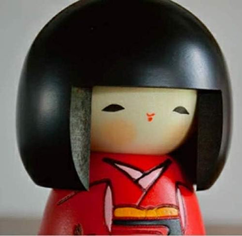 Usaburo Sosaku Kokeshi Doll - Osanago Red Color, Small Size, Made in Japan