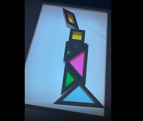 BOHS Translucent Tangram with Multilingual Activity Cards - 1 Inch Thickness, Preschool Gift, Window Puzzle Toys