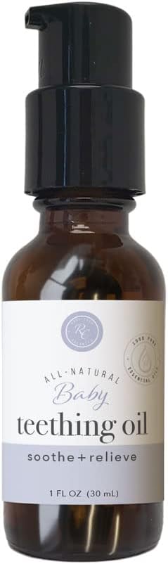 Rowe Casa Organics Baby Teething Oil - Naturally Relieving Chamomile and Copaiba Blend for Teething Discomfort