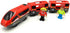 DSHMIXIA Set 3 4 5 Battery Operated Trains for Wooden Train Track Locomotive with Light for Toddlers Year Old Boys Red