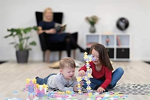 PLUS PLUS Big Open Play Set, 100 Piece Pastel Color Mix, Construction Building Toy for Toddlers