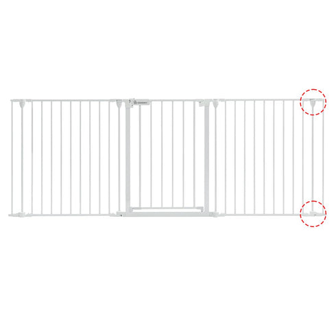 COMOMY White Hinge Joint for 198" or 80" Hardware Mounted Pet Gate