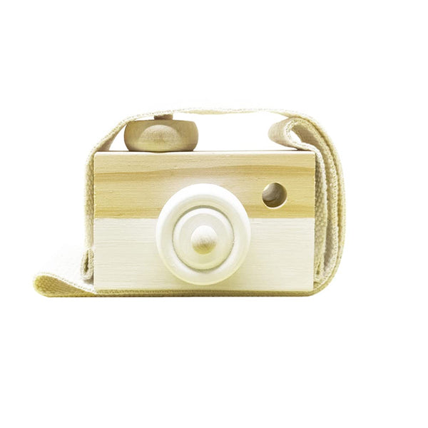 Baby Toy Wooden Mini Camera Toy, Cute Neck Hanging Props for Baby Toddlers, Gift for Kids' Room Decor