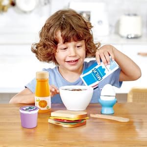 Hape Delicious Wooden Breakfast Playset, Educational Wooden Kitchen Toys for Toddlers Age 3 Years and Up