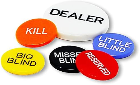 DA VINCI Set of 6 Professional Casino Texas Holdem Poker Dealer Buttons