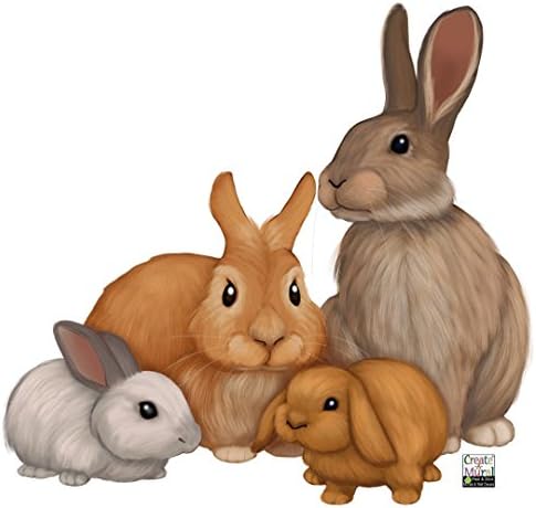 Bunny Rabbit Woodland Forest Animals Kids Wall Decals - Baby Nursery Toddler Room Wall Decor, DIY Decoration