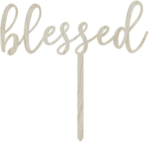 Andaz Press Baby Baptism Wood Cake Toppers, Blessed, 1-Pack, Twins Communion, Christening