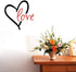 BIBITIME Valentine's Day Wall Decal, 16.93" x 16.93" Black Heart Red Love Vinyl Sticker for Nursery Kids Room Decor