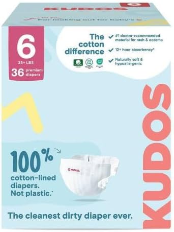 Generic Kudos Chlorine Free Premium Diapers, 100% Cotton-Lined, Size (6)