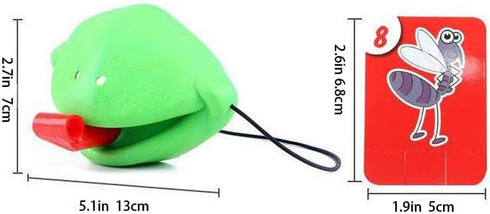 Frog Tongue Game with Blowing Air - Two-Pack and Four-Pack, Multiplayer Game with Insect Cardboard Included