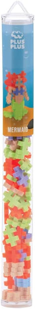 Plus Plus 3D Figure Building Block Set, Mermaid Girl Mini Maker Tube, Fun STEM Toys for Kids, 70 Interlocking Pieces