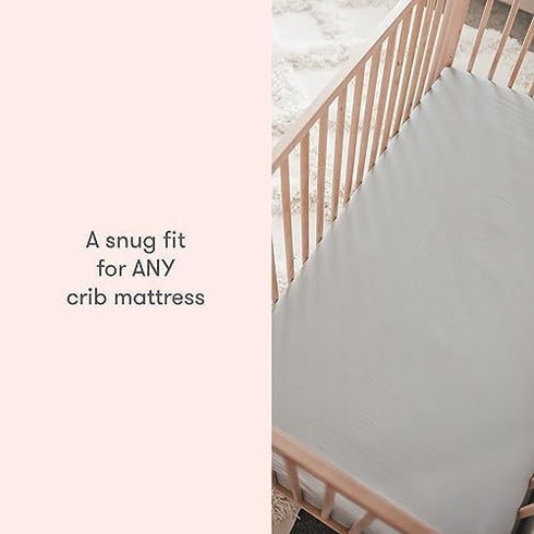 (2-Pack) Newton Baby Fitted Crib Sheet - Ultra Breathable and Soft, Organic Cotton, Fits All Standard Cribs, Plain