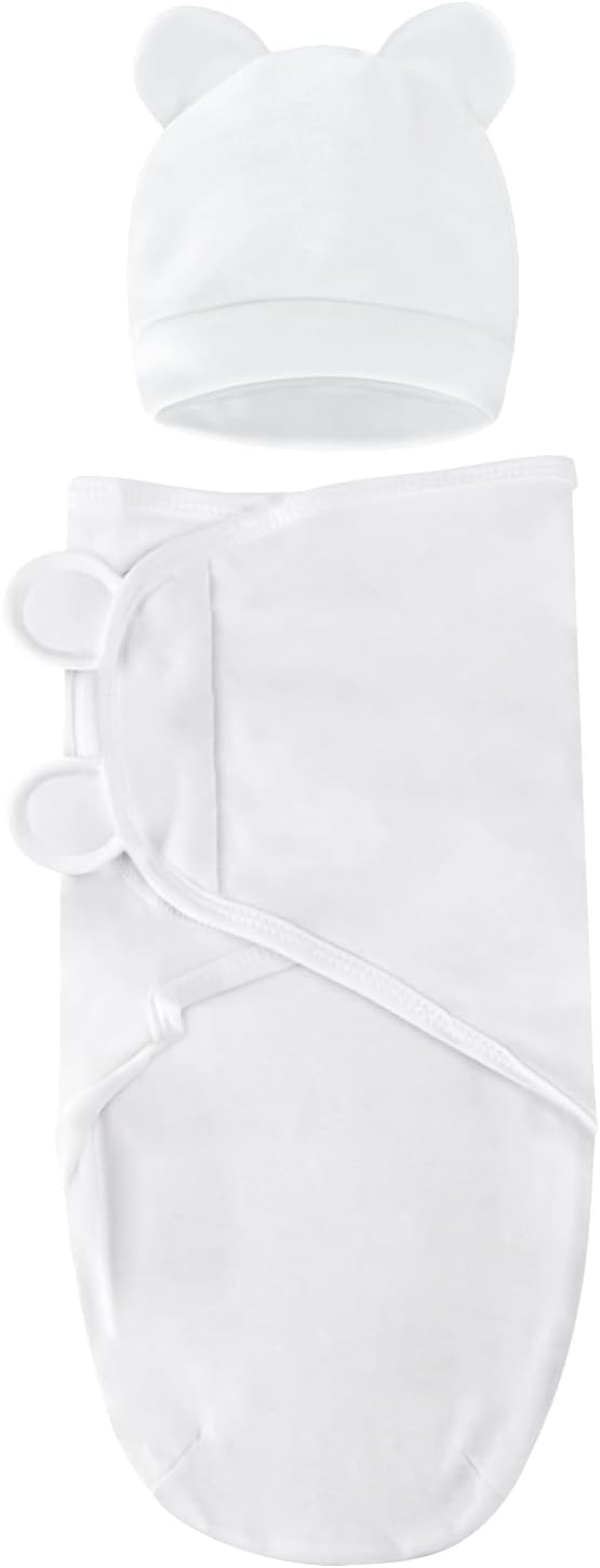 Fecawd Baby Swaddle Sleep Sacks with Hats for 0-3 Months Baby Swaddle Blanket