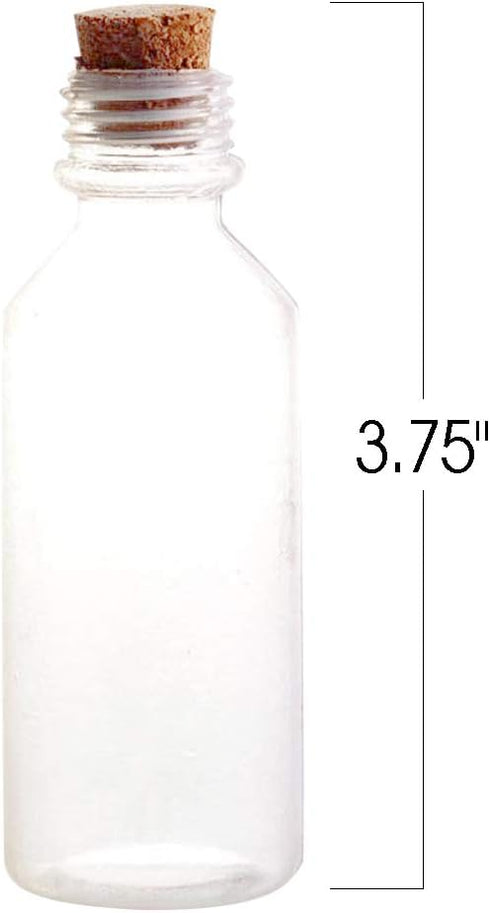 ArtCreativity Plastic Sand Art Bottles with Corks - Pack of 24-2oz Clear Containers for Sand Art and Fun Arts and Crafts