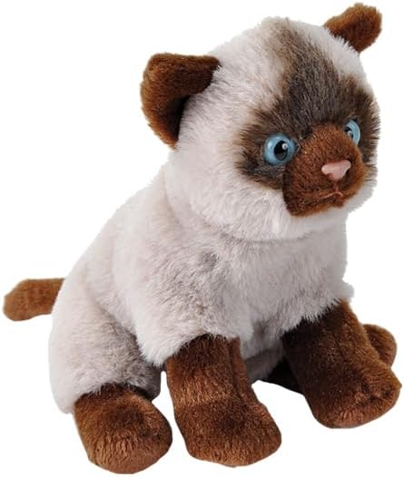 Wild Republic Pocketkins Eco Siamese Cat, Stuffed Animal, 5 Inches, Plush Toy, Made from Recycled Materials, Eco Friendly