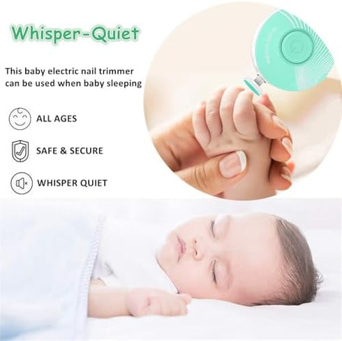 Trimmer Set, 6 Electric Baby Nail Safe Baby Nail File Kit for Newborn Infant Toddler, Quiet Nail Grinder with Grinding