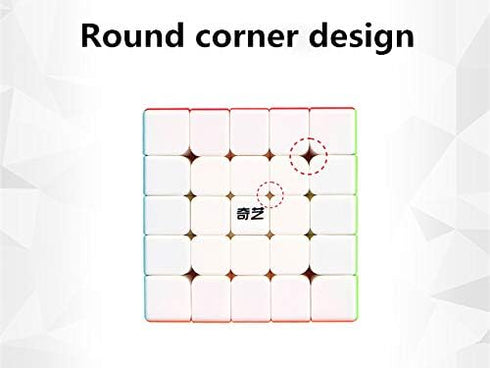 5x5 Speed Cube Stickerless Puzzle Toys Gift (Qizheng Version)