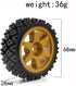 RC Buggy Rubber Mud Rally Tires, Black Spoke Tyres Compatible with Tamiya 1/10 TT01/TT02/XV-01/HPI RS4