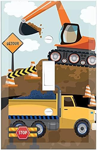 Truck Boys Room Light Switch Cover Plate - Kids Decorative Tractor Nursery Decor for Bedroom, Bathroom