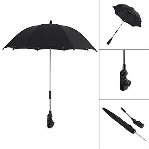 Beach Umbrella,Sun Umbrella,Umbrella Stroller,Baby Stroller Umbrella Parasol, Sun Umbrella with Clamp for Trolley