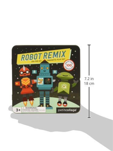 Petit Collage Magnetic Play Set, Robot Remix - Mix & Match Game Board for Ages 3+