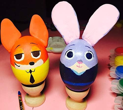 Fane 6Pcs Wooden Faux Fake Eggs, Children Play Kitchen Game Food Toy - Log Color