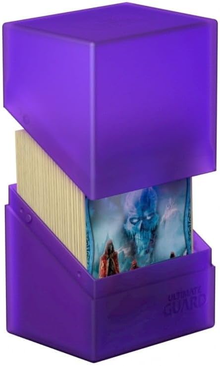 Ultimate Guard Boulder 80+ Deck Case for 80 Double-Sleeved TCG Cards - Amethyst, Secure Storage