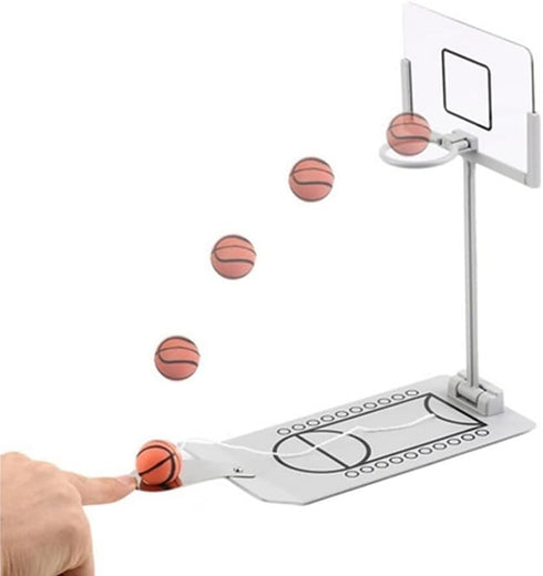Mini Basketball Game, Aluminium Alloy Miniature Foldable Basketball Hoop Toy for Adults and Children