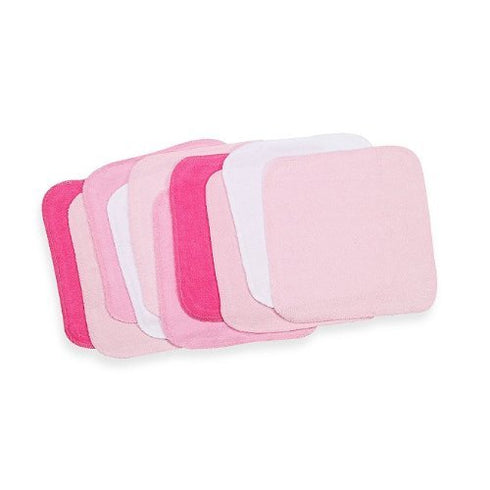Set Set, Pack 20, Spasilk Washcloth Wipes for Newborn Boys and Girls, Soft Terry Washcloth of Pink
