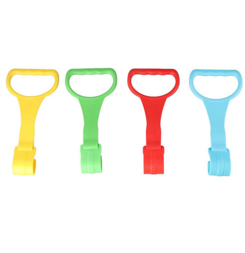 4 Vctitil Pieces Crib Hook Baby Plastic Pull Ring Creative Teaching Stroller to Assist Standing(Red/Yellow/Blue/Green)