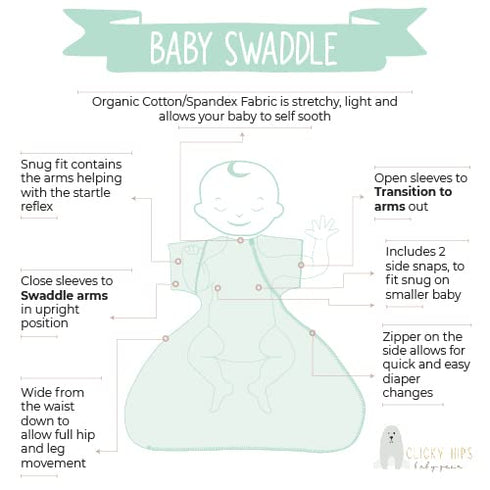 0-6 Swaddle Sack Arms Up, Allows Babies Hips to Move Freely, fits Newborn Babies Months, Arms in/Out Transition Swaddle