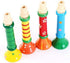 3Pcs Wood Musical Instrument Toys Small Buglet Wooden Vertical Whistle, Small Speakers Trumpet Toy for Children