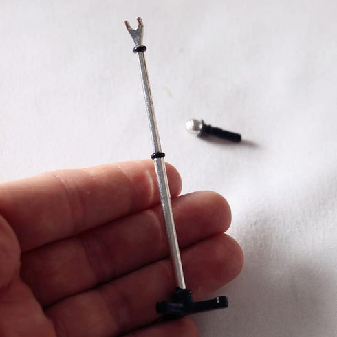 LUOZZY Miniature Microphone Model with Stand for 1:12 Dollhouse Accessories Display - Black