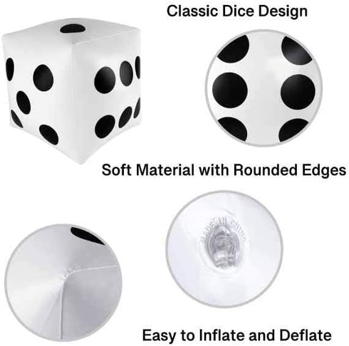 Super Z Outlet 13 inch Giant Inflatable Dice - Toys for Pool Games and Outdoor Beach Party