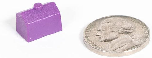 Plastic Houses: Purple Color Board Game Replacement House - 50 Pieces for Miniature Town & City Buildings