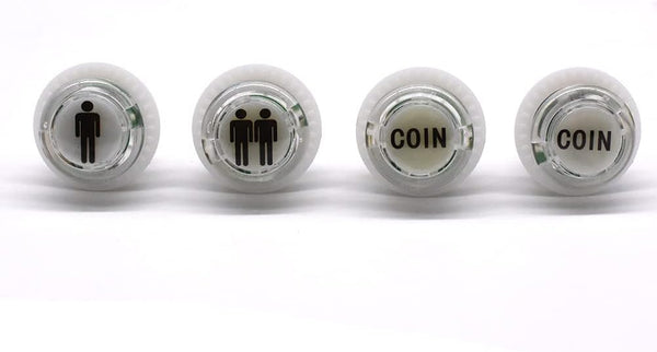 4 Pcs/Lot 24mm Arcade LED Push Buttons, Illuminated Player 1P 2P Coin Lit with Microswitch