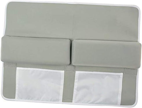 PRETYZOOM Non-Slip Bathtub Kneeler Mat with Storage Pockets - Grey