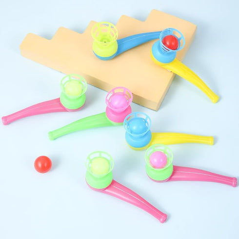 3pcs Random Color Floating Blow Pipe Balls - Stress Reliever Balance Blowing Toys for Kids