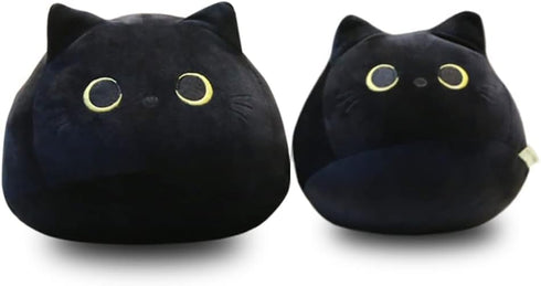 Black Cat Stuffed Animal Plush Toy, Creative Cat Shape Soft Pillow for Girlfriend, Kids & Baby Girls (40cm/15.7in)