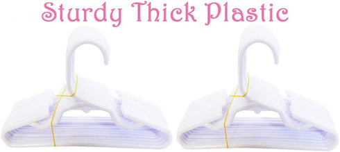 24 18 Inch Durable White Hangers Compatible with Girl Doll Clothes
