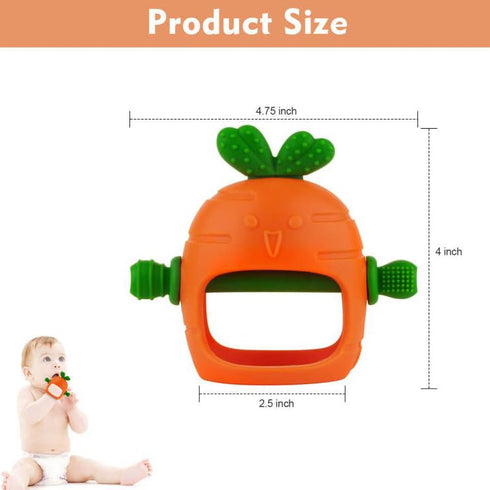 0-24 Chuya Silicone Baby Teething Toys Teether for Babies Months Carrot Hand Teethers Teething Relief Sore Gums Baby