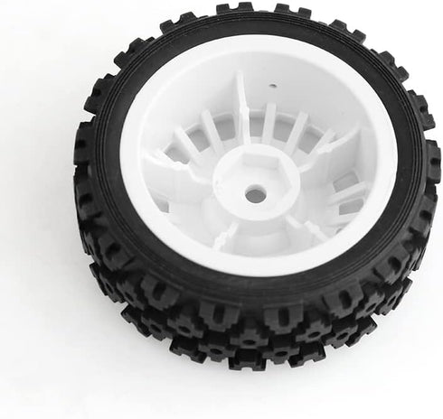 4Pcs Rubber Tire Plastic Wheel Tyre - Upgrades Parts Accessories for Tamiya XV-01 XV01 TA06 TT-01 TT-02 PTG-2 RC Rally