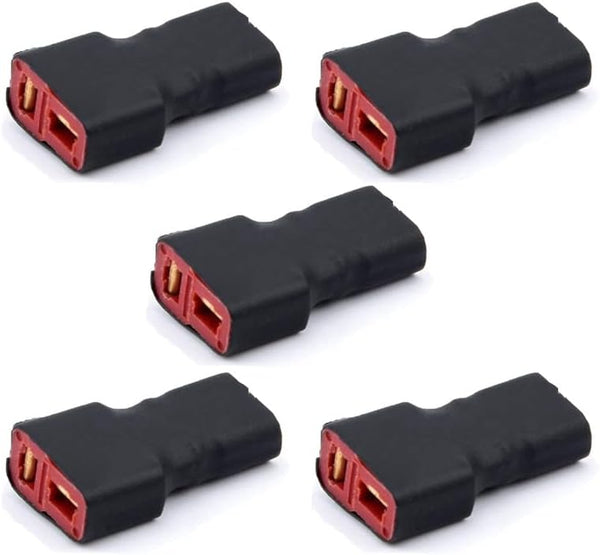 5pcs T-Plug Female Connector to XT30 Male Connector Adapter for RC Lipo NiMH Battery Charger, No Wire