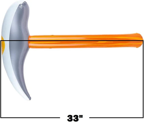 Inflatable Pick Axe (33") - Wood and Silver Color Toy for Kids Party Favors