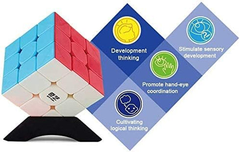 QY Toys Warrior W Speed Cube 3x3 - Stickerless Magic Cube Puzzles Toys (56mm) - Educational Toy to Improve