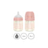 2 Pack 4 oz, Suavinex Bonhomia Glass Baby Bottle with SX PRO Silicone Nipple, Anti Colic Baby Bottles, Baby Bottles