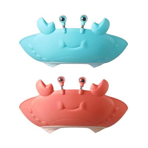 TOYANDONA Toddler Hair Washing Shield, Baby Shower Cap, 2pcs Cute Crab Shampoo Hat, Adjustable Silicone Hair Washing Hat