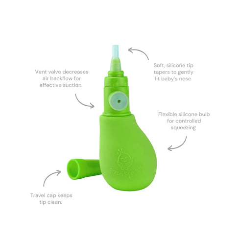 green sprouts Ware Nasal Aspirator: Made from Plants + Silicone, Green