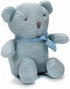 100% Organic Cotton Blue Teddy Bear Baby Toys, 6.5" Stuffed Animals for Newborn