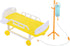 Toddmomy Dollhouse Hospital Bed, Infusion Bottle Toys, Mini Bed, Doctor Role Play Toys, Dollhouse Accessories for Kids